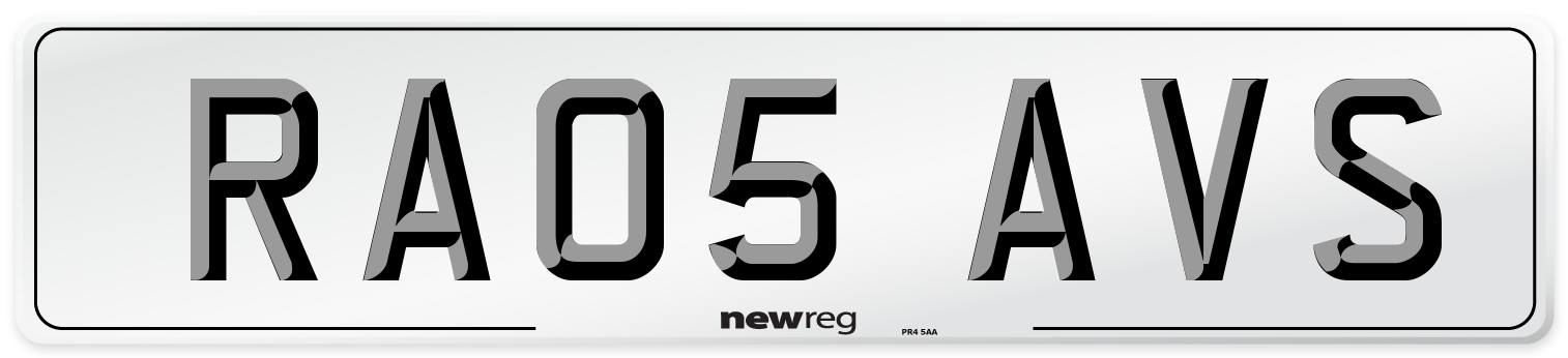 RA05 AVS Number Plate from New Reg